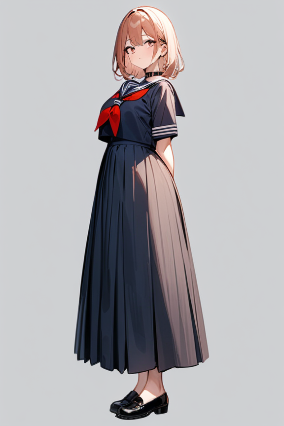 セーラー服（ロングスカート）のプロンプト