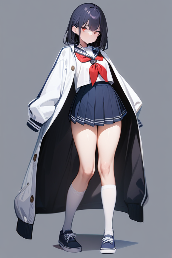 セーラー服＋アウターのプロンプト