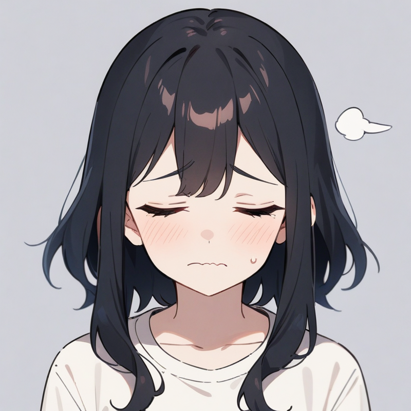ため息をつく困り顔のプロンプト
