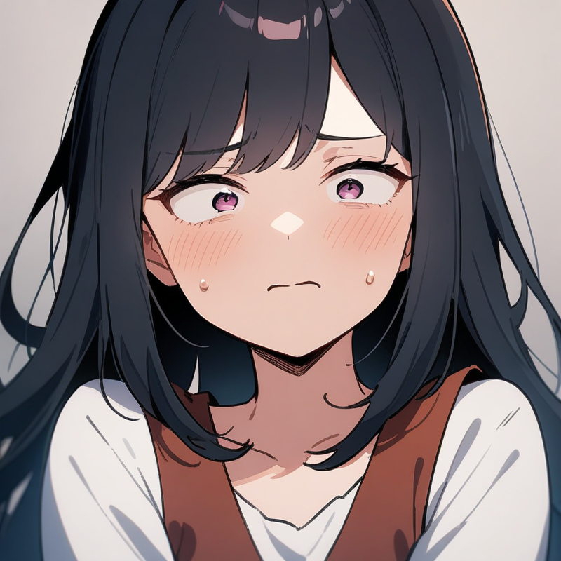 首をかしげる困り顔のプロンプト