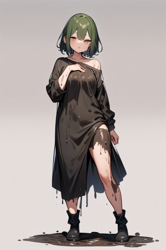 全身泥まみれのプロンプト