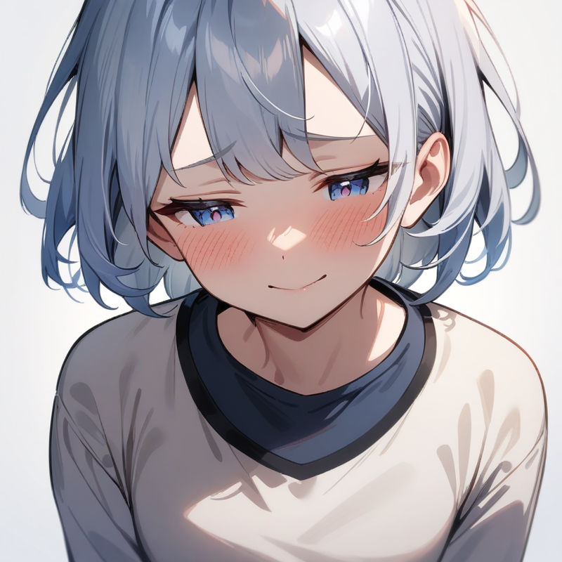 照れ笑いのプロンプト