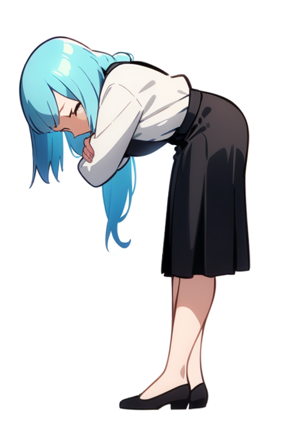 前かがみになる腕組みのプロンプト