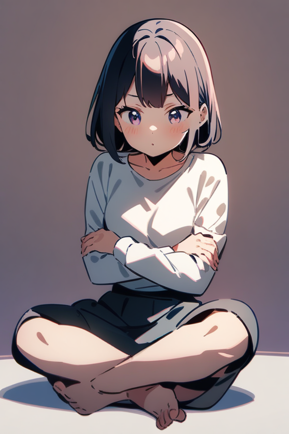あぐらをかく腕組みのプロンプト