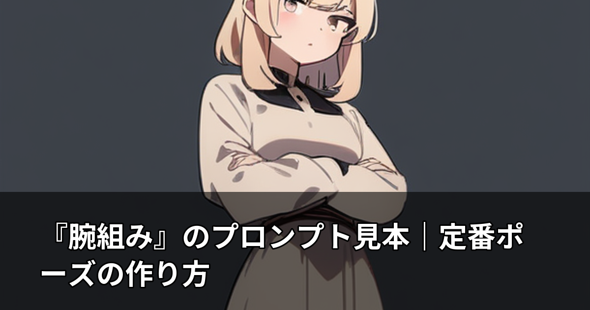 『腕組み』のプロンプト見本｜定番ポーズの作り方