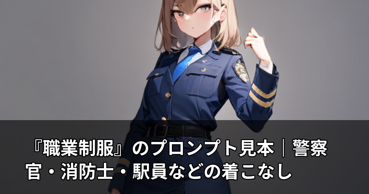 『職業制服』のプロンプト見本｜警察官・消防士・駅員などの着こなし