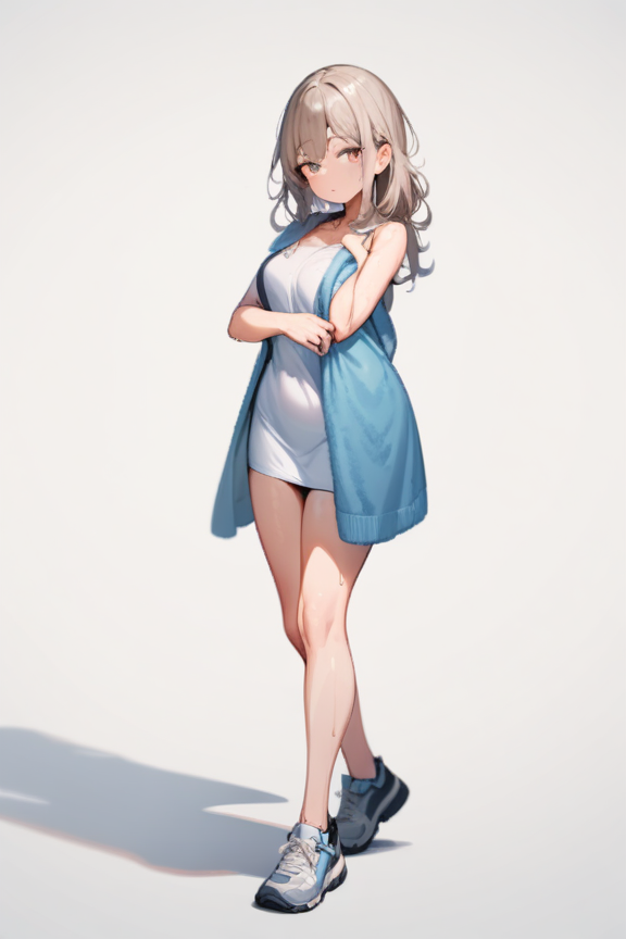 半乾きの濡れ髪のプロンプト