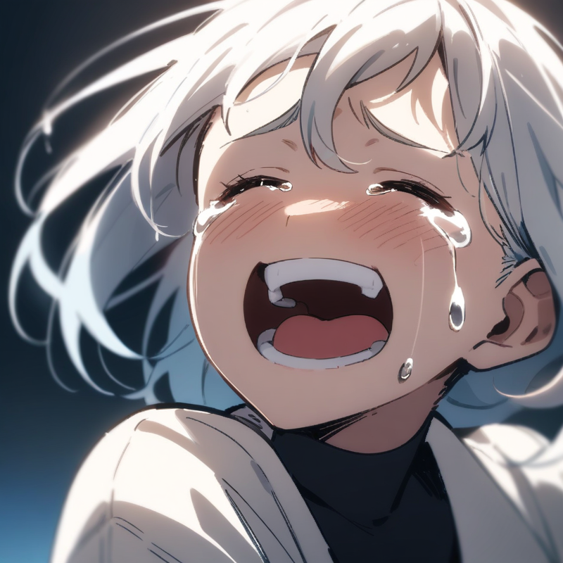 泣き笑いのプロンプト