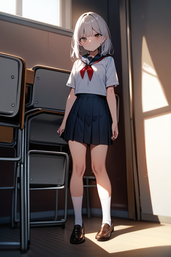 放課後の無人の教室のプロンプト