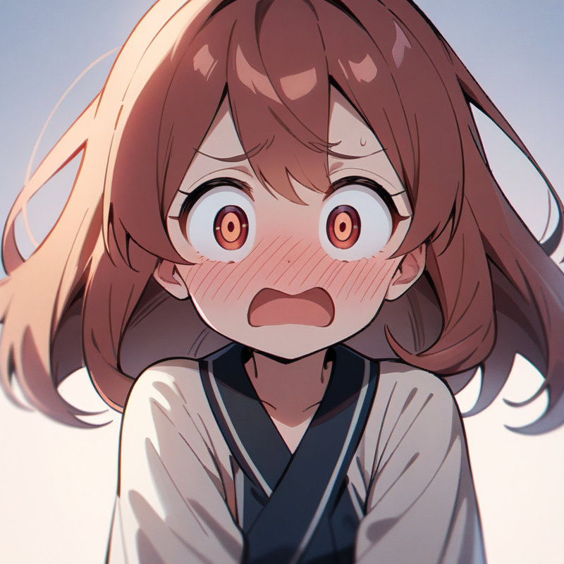 驚いて顔を赤らめるのプロンプト