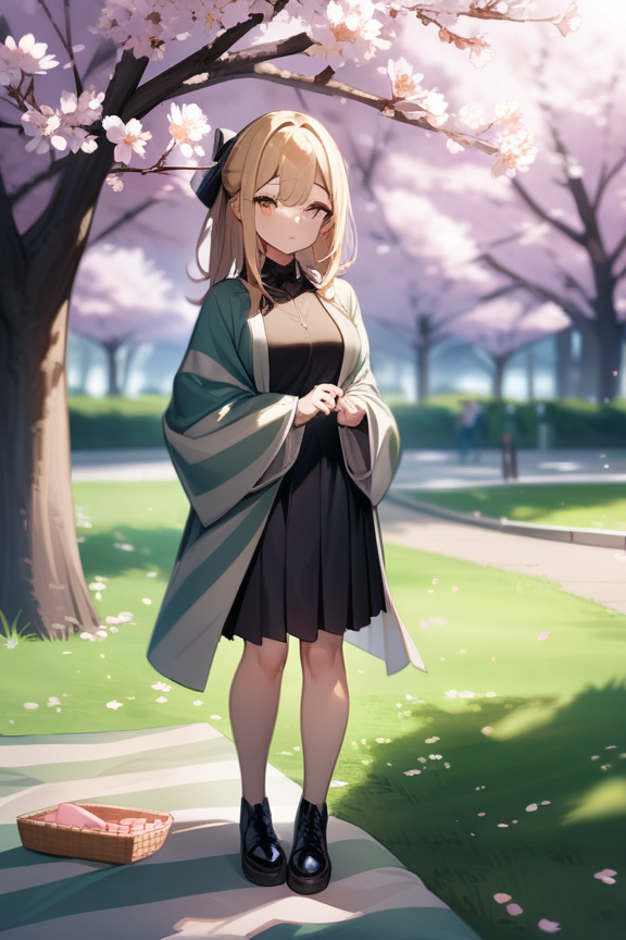 公園でのお花見のプロンプト