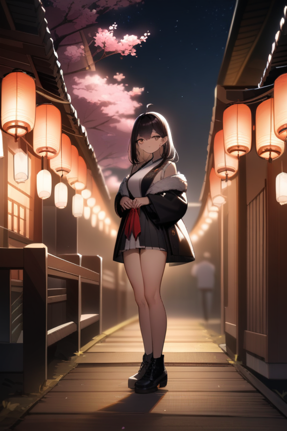 夜桜のプロンプト