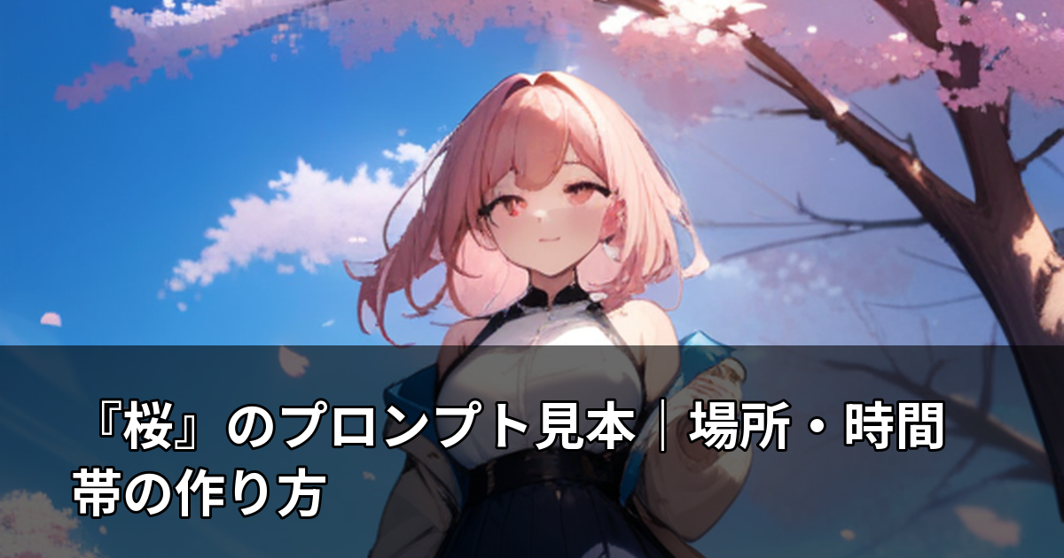 『桜』のプロンプト見本｜場所・時間帯の作り方